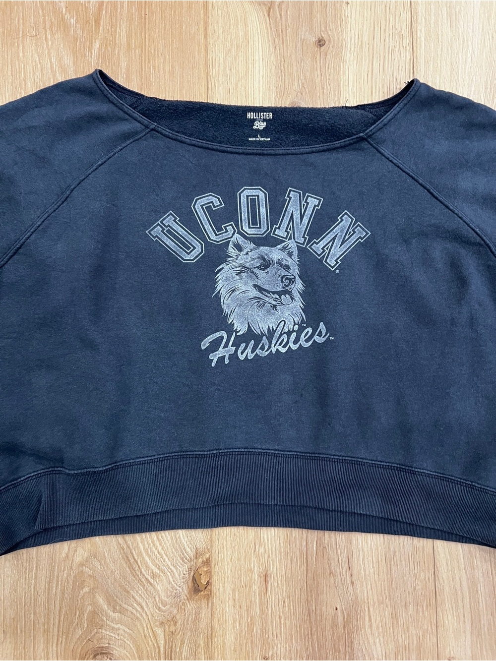 Hollister UConn Huskies Cropped Sweatshirt L